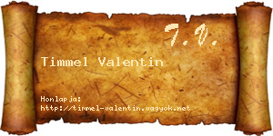 Timmel Valentin névjegykártya